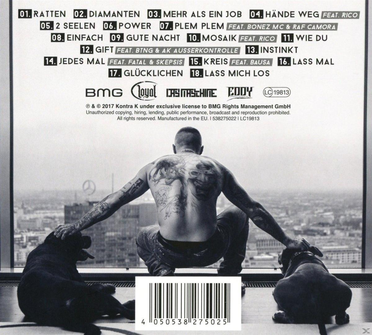 Albumcover. Mann mit Tätowierungen, sitzt mit zwei Hunden. Album-Trackliste und BMG-Logo unten.