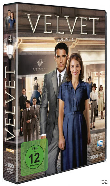 DVD-Cover der Serie 'Velvet'. Zeigt einen Mann und eine Frau. Serie Band 4.