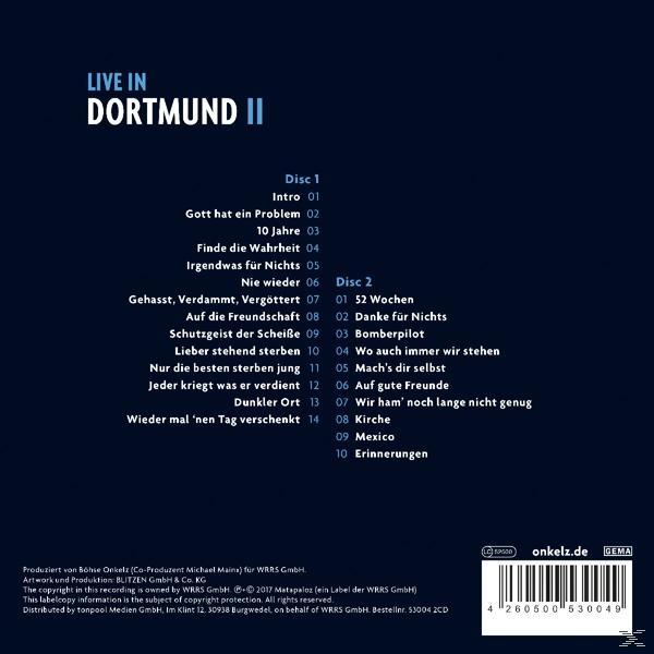 Rückseite eines CD-Covers mit Titelliste und Text.