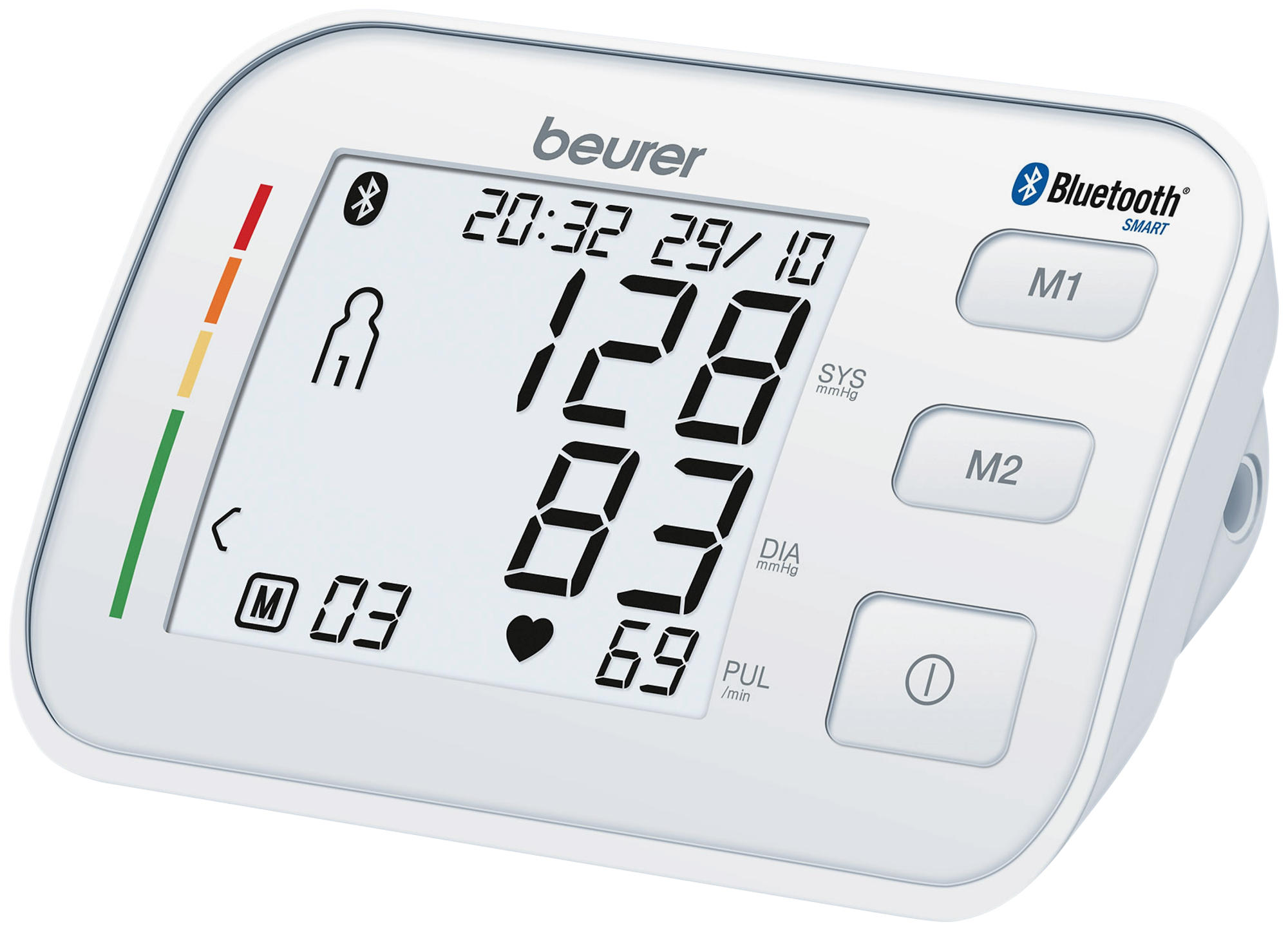 Tensiómetro - Beurer BM 57, Para brazo, LCD, Bluetooth
