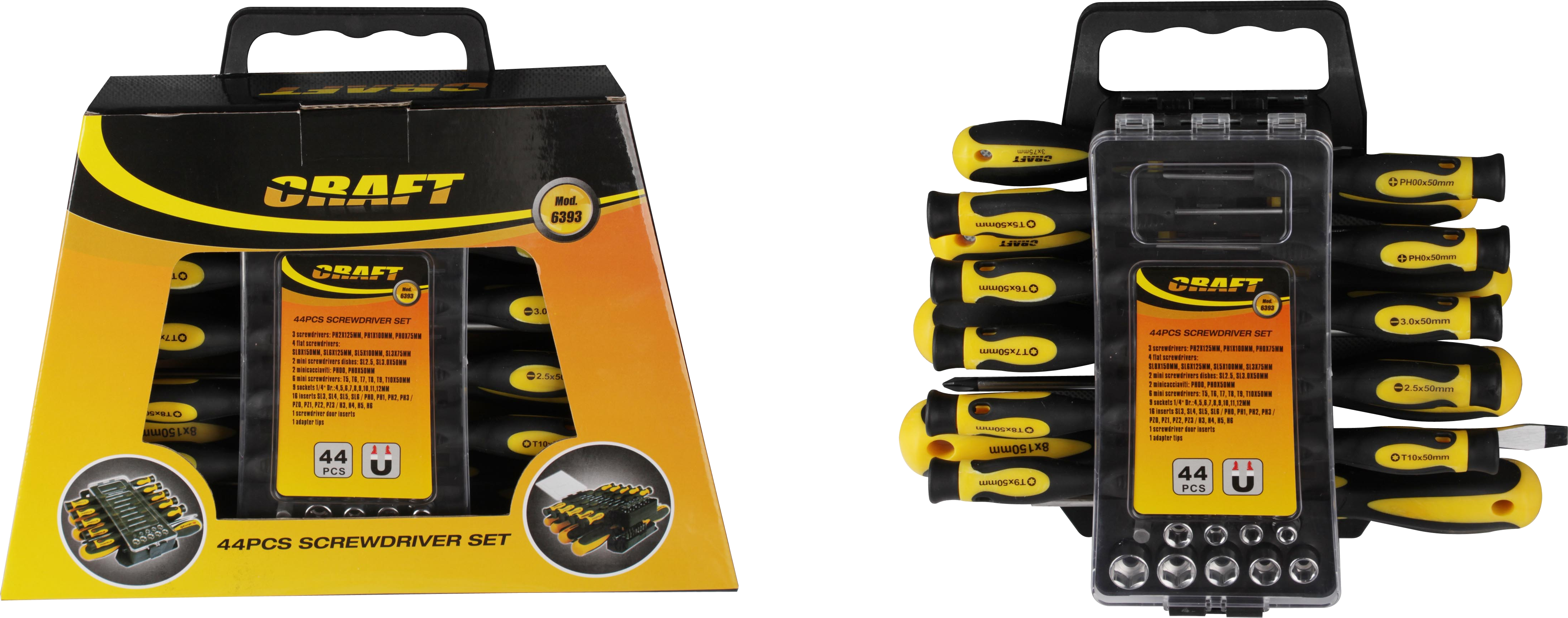CRAFT 6393 Csavarhúzó készlet, 44 részes