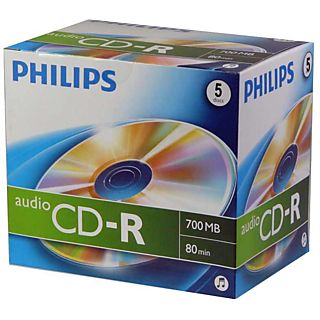 PHILIPS 5 Pack CD-R 80 audio 700 MB (CD-R80)