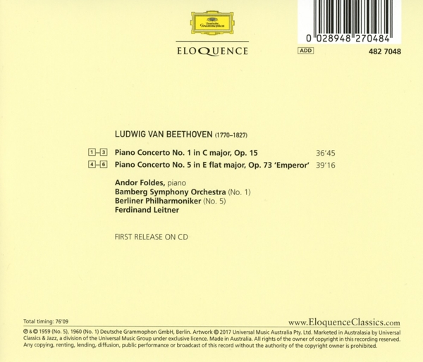 Foldes/Leitner/Bamberger Symphoniker/BPhO - Klavierkonzerte 1 und 5  - (CD)