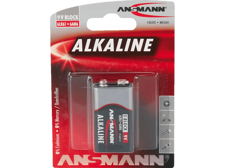 ANSMANN 6LF22 E-Block (9V) Batterie Alkaline 1 Stück