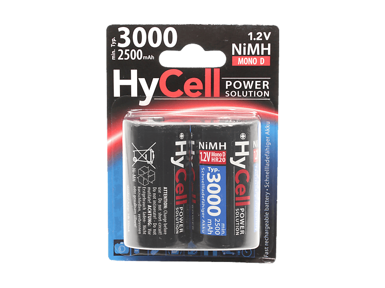 HYCELL Mono D HR20 Akku, NiMH, 1.2 Volt, 3000 mAh 2 Stück 1 | MediaMarkt