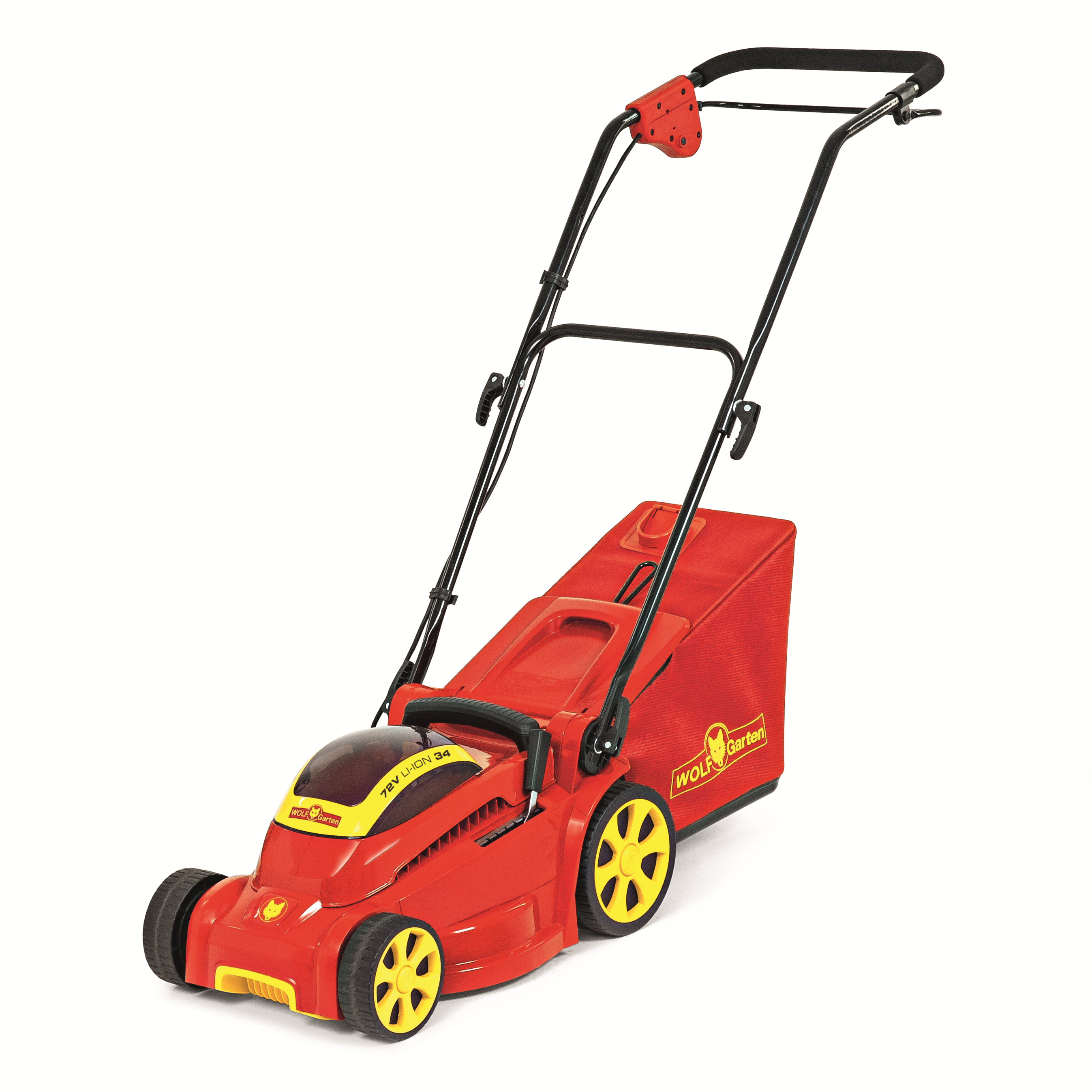 WOLF GARTEN 18AKEJ13650 72V LI-ION POWER 34, Akku-Rasenmäher (72 Volt, Schnittbreite: 340 mm, Verstellbare Schnitthöhe 25-75 mm, mit 35 l Fangkorb-Volumen)