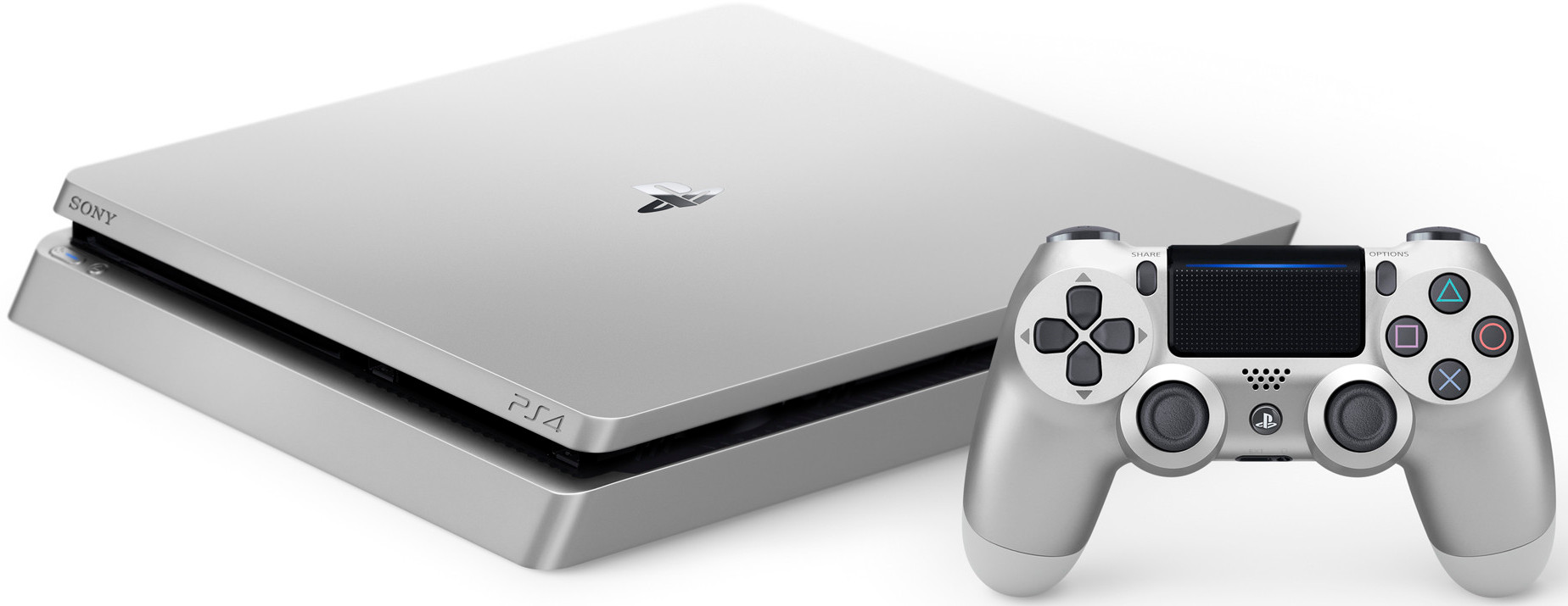 PLAYSTATION PS4 Slim 500 GB Silver + 2 PS4 DualShock controllers