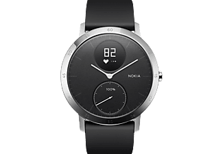 NOKIA Activité STEEL HR Fitnesstracker Edelstahl Silikonband, 40 mm, Schwarz
