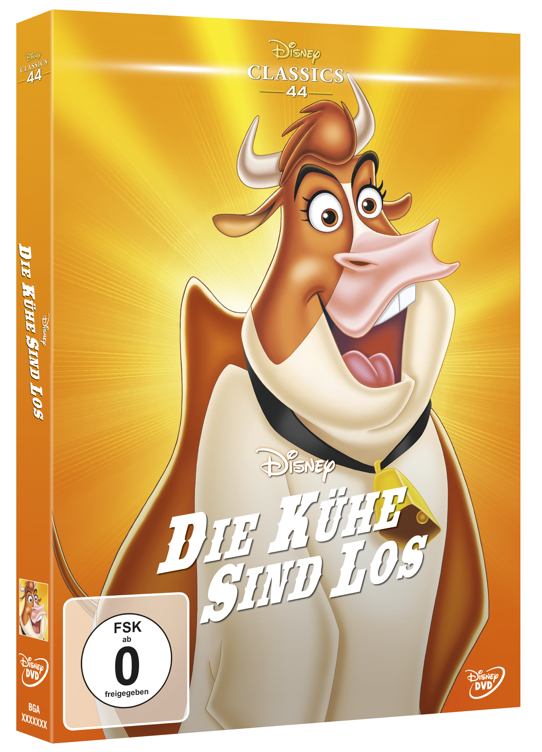 DVD-Cover eines Zeichentrickfilms mit einer Kuh auf dem Cover, der Titel ist auf Deutsch.