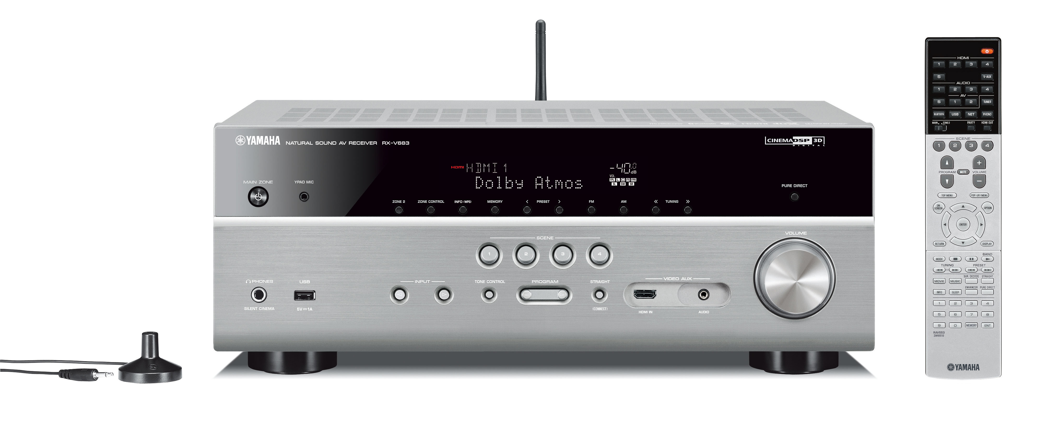YAMAHA RX-V683 AV-Receiver (7.2 Kanäle, Titan)