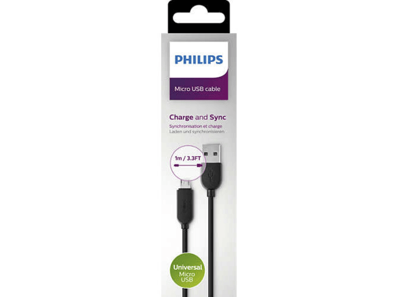 philips dlc2416u 10 1 m micro usb type c sarj data kablosu siyah