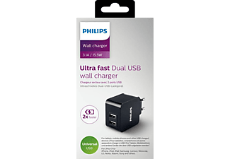 PHILIPS DLP2307 Ultra Hızlı İki USB portlu duEvet tipi şarj cihazı