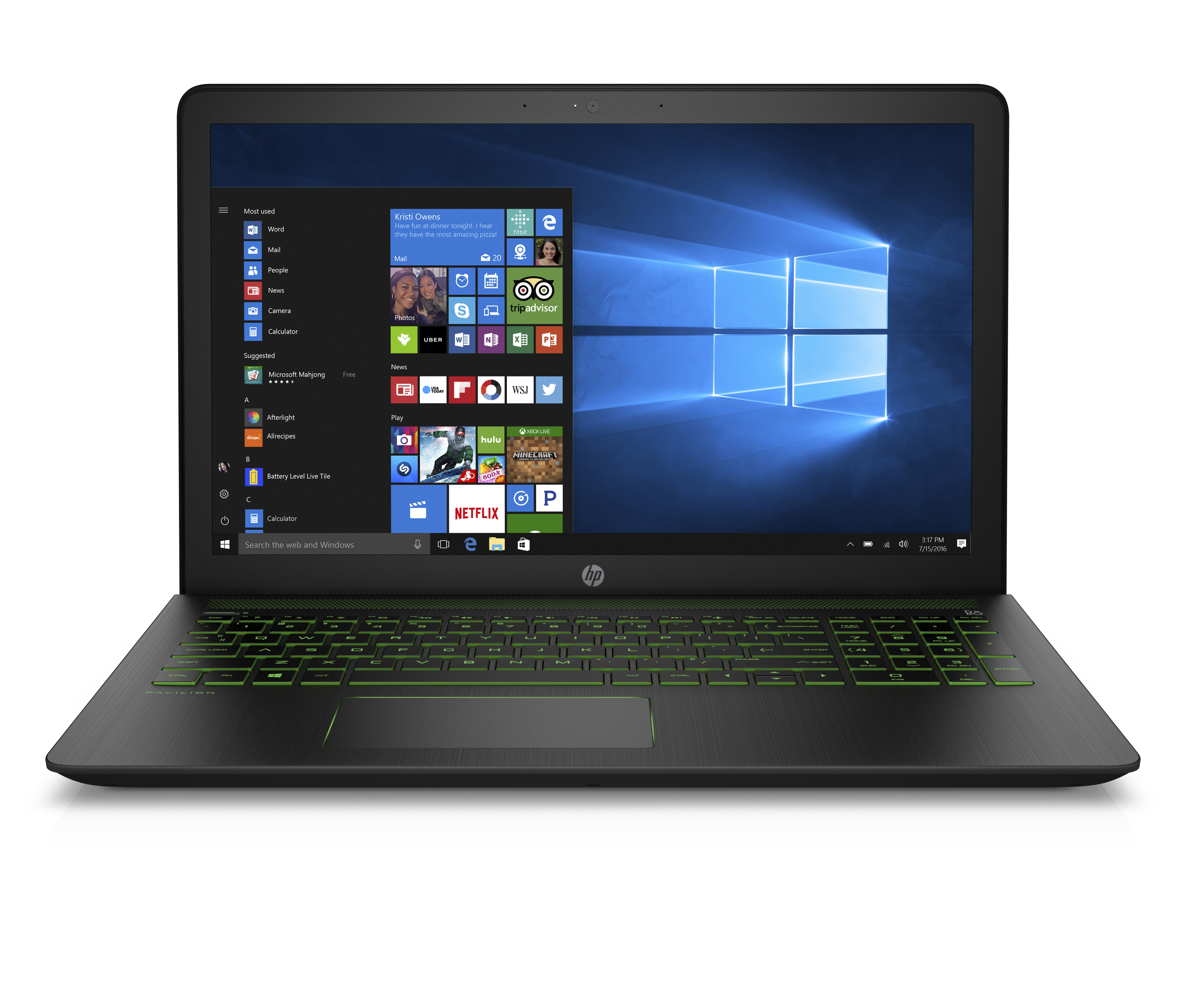 HP Pavilion Power - 15,6 Zoll - Intel® Core™ i7 i7-7700HQ - 8 GB - 1 TB - NVIDIA GeForce® GTX 1050 - Windows 10 Home (64 Bit)