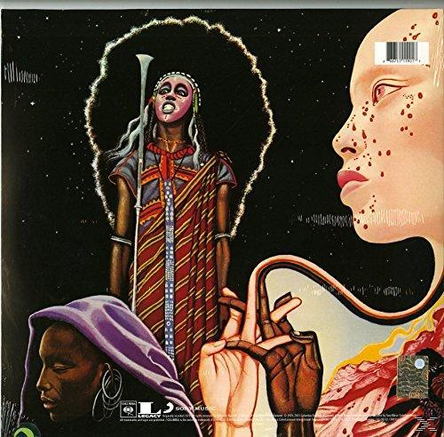 Albumcover mit einer illustrierten Frau und anderen Figuren, mit Sternen.