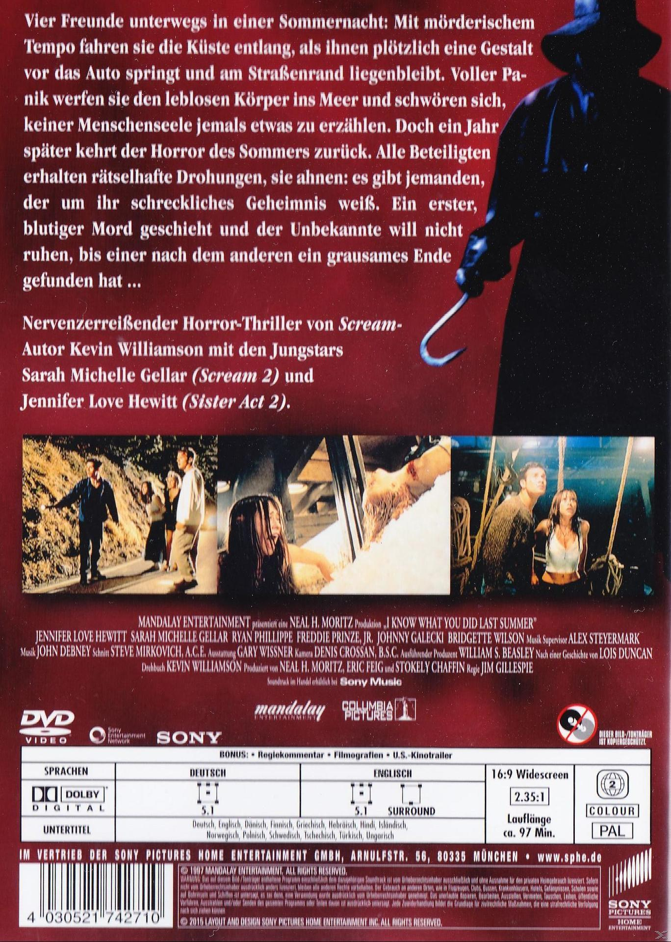 Ich weiß, was Du letzten Sommer getan hast DVD