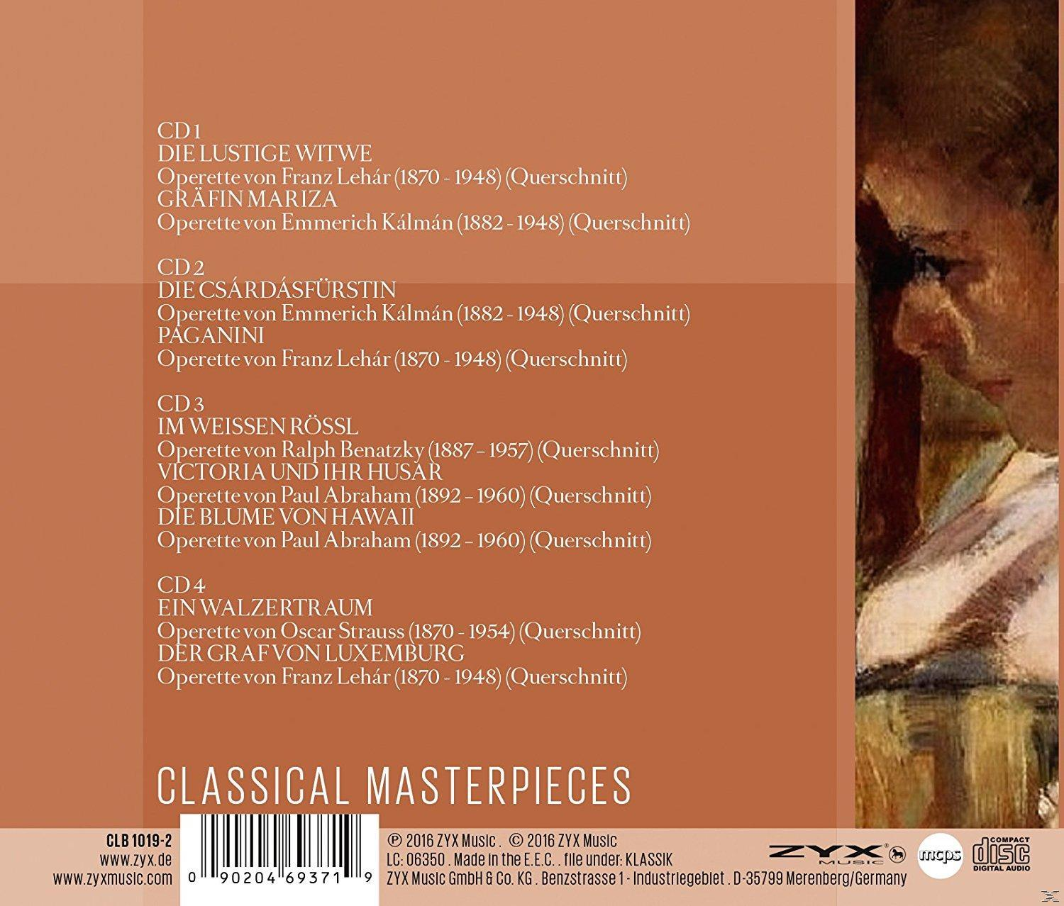 CD-Cover mit verschiedenen Operetten. Text auf Deutsch. Das Bild zeigt das Gesicht einer Frau.