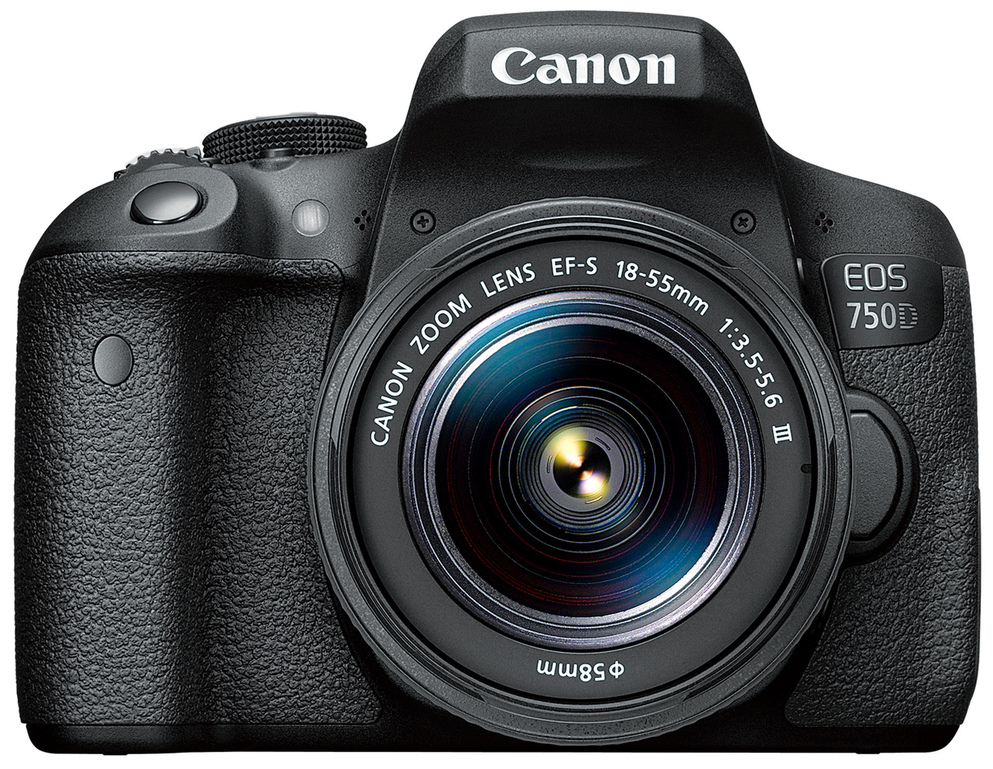 CANON EOS 750D VUK DFIN III Spiegelreflexkamera, 24,2 Megapixel, 18-55 mm Objektiv (EF-S), Touchscreen Display, WLAN, Schwarz