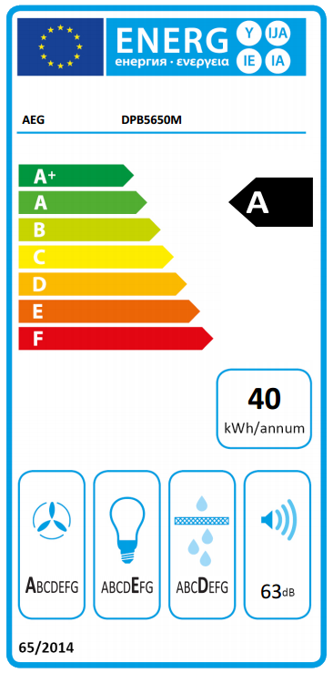 AEG DPB5650M Beépíthető páraelszívó, 3 fokozat, 60 cm