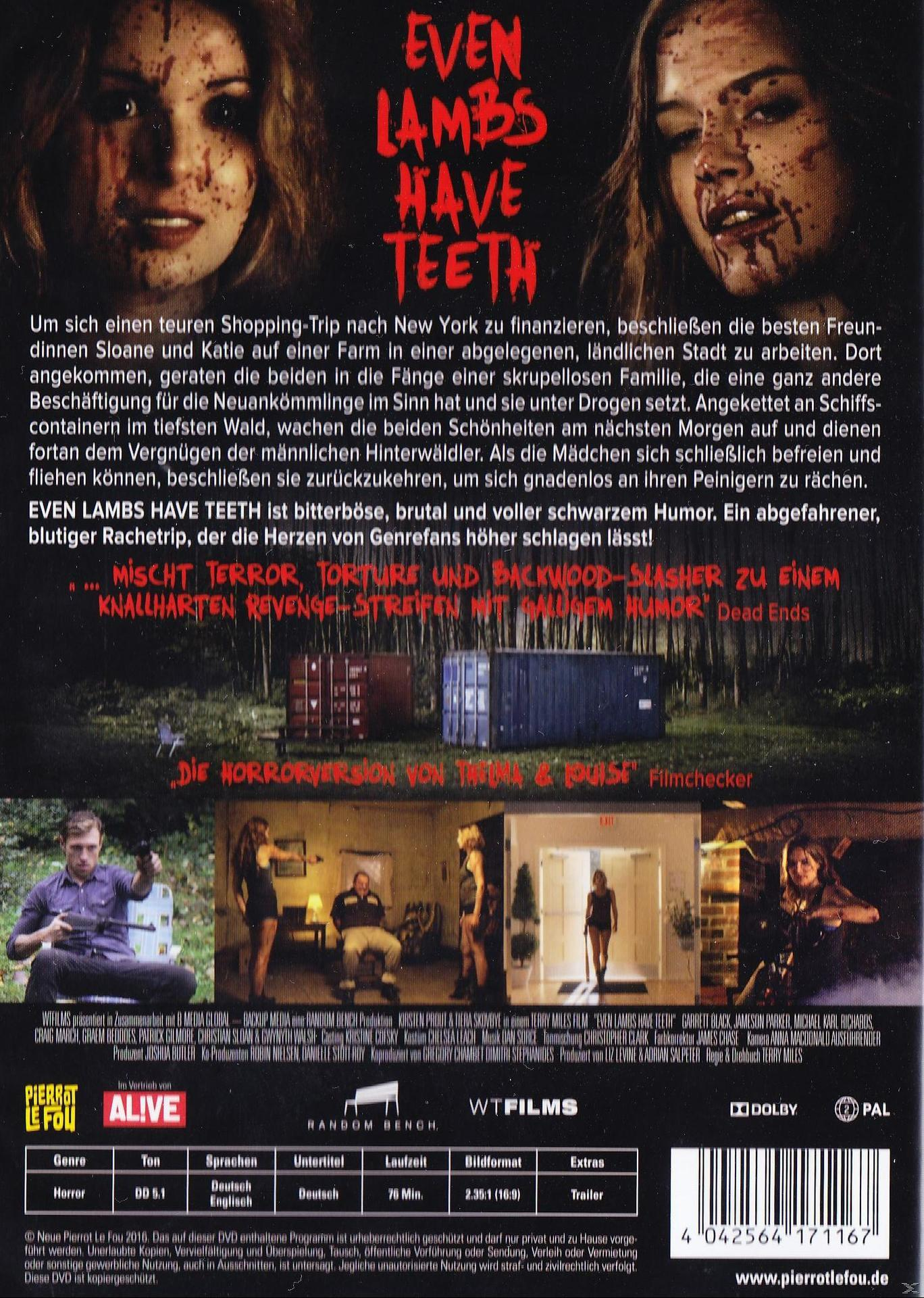 Filmcover. Zwei Frauen mit Blut, Text auf Deutsch, dunkler Hintergrund.