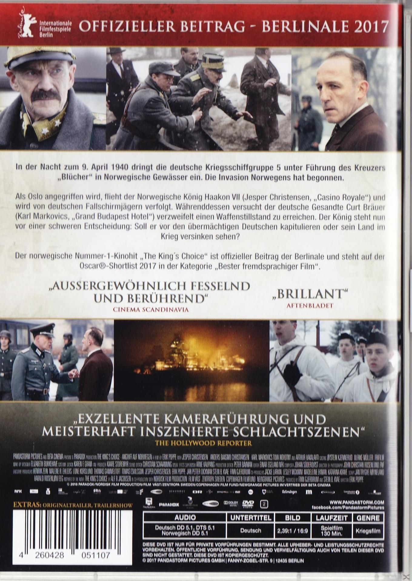 DVD-Cover. Filmplakat von The King's Choice. Schauspieler in Uniformen. Deutscher Text.