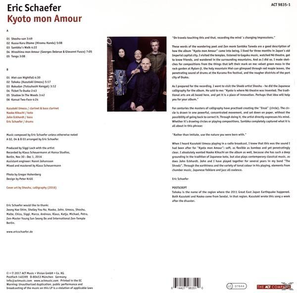 CD-Cover des Albums Kyoto mon Amour von Eric Satie, mit Text und Foto.
