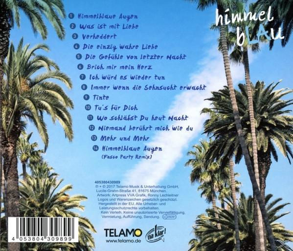 CD-Cover mit Palmen, blauem Hintergrund und Titeln.
