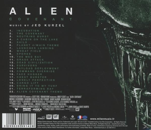Jed Kurzel - ALIEN - COVENANT  - (CD)