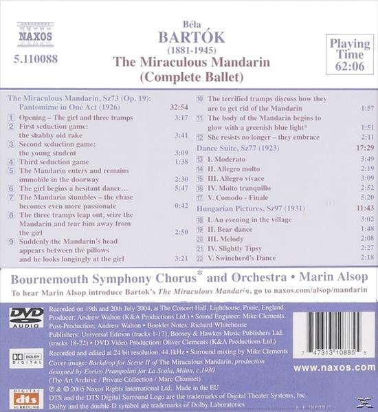 The Bartók: Suite, Miraculous Pict - Marin Symphony Alsop Album) & Hungarian Mandarin, Bournemouth Dance - Orchestra (DVD-Audio