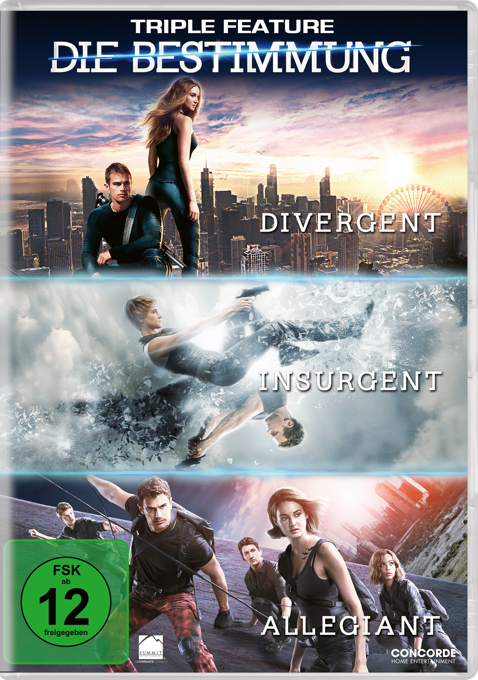 Triple Feature: DVD Allegiant) Bestimmung (Divergent, Insurgent, Die