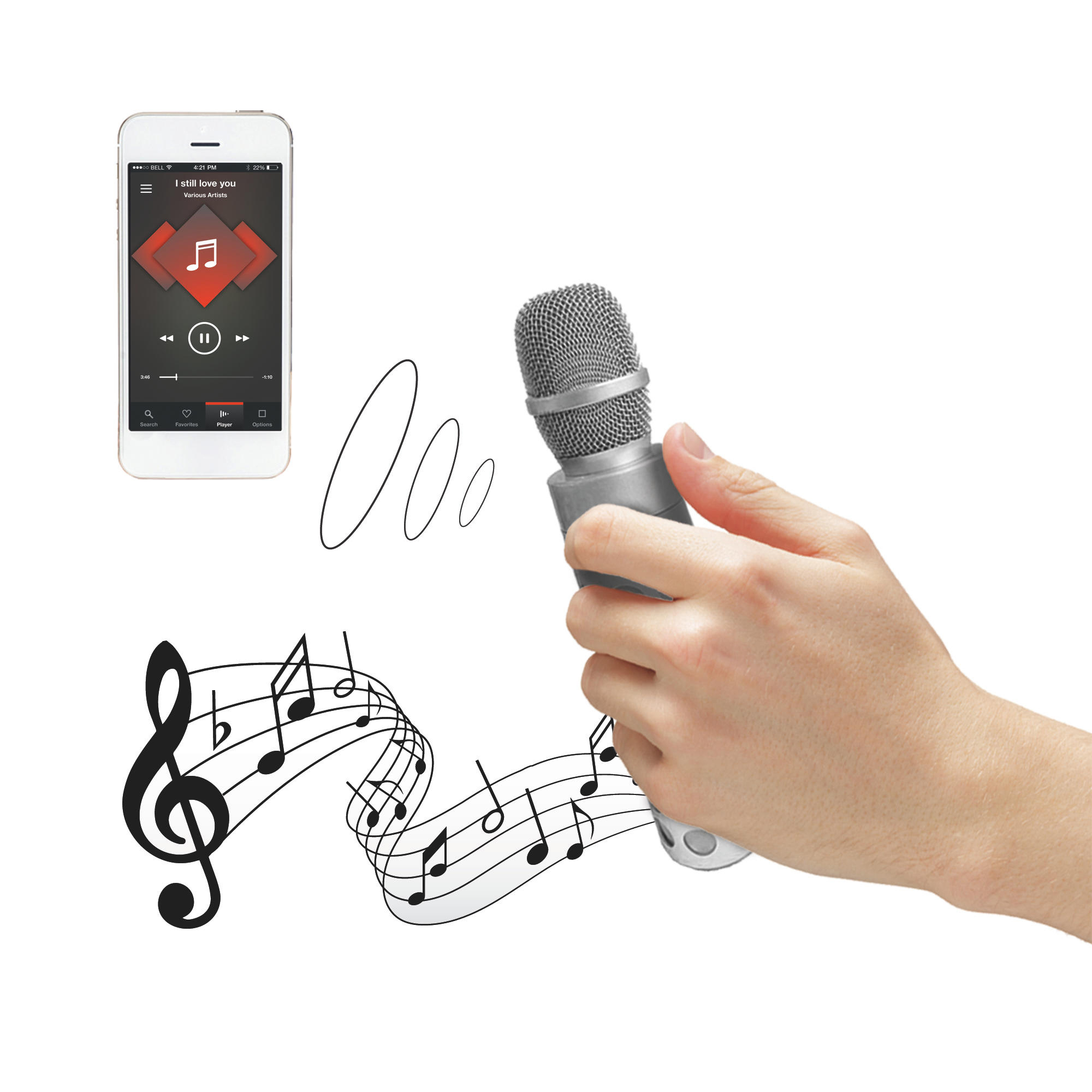 TERRATEC Karaoke Bluetooth Lautsprecher, Silber
