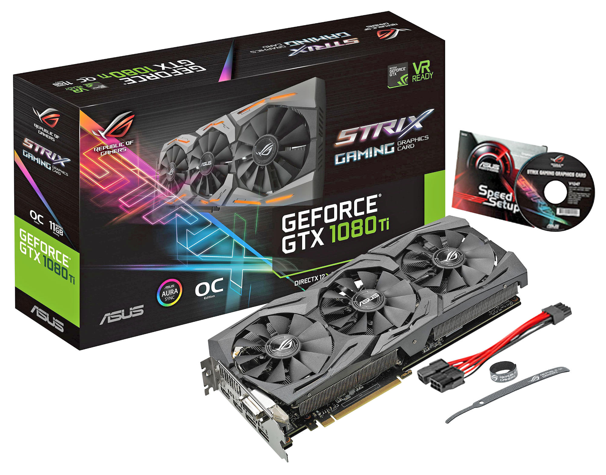 Tarjeta gráfica - ASUS Rog Strix GeForce GTX 1080 TI O11G, Nvidia Pascal, 11GB, GDDR5X