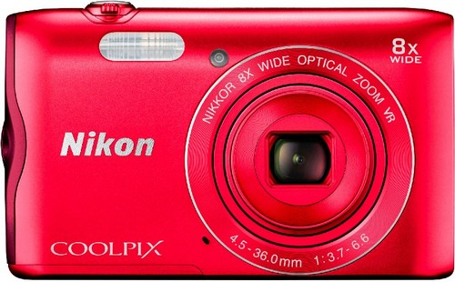 Nikon Coolpix A300 digital compacta de 20.1 mp pantalla lcd 2.7 sensor ccd snapbridge vr objetivo nikkor usb wifi rojo 20.1mp zoom 8x 20 iso 80 1600 20mp 12.3 5152 3864pixeles vna963e1 201