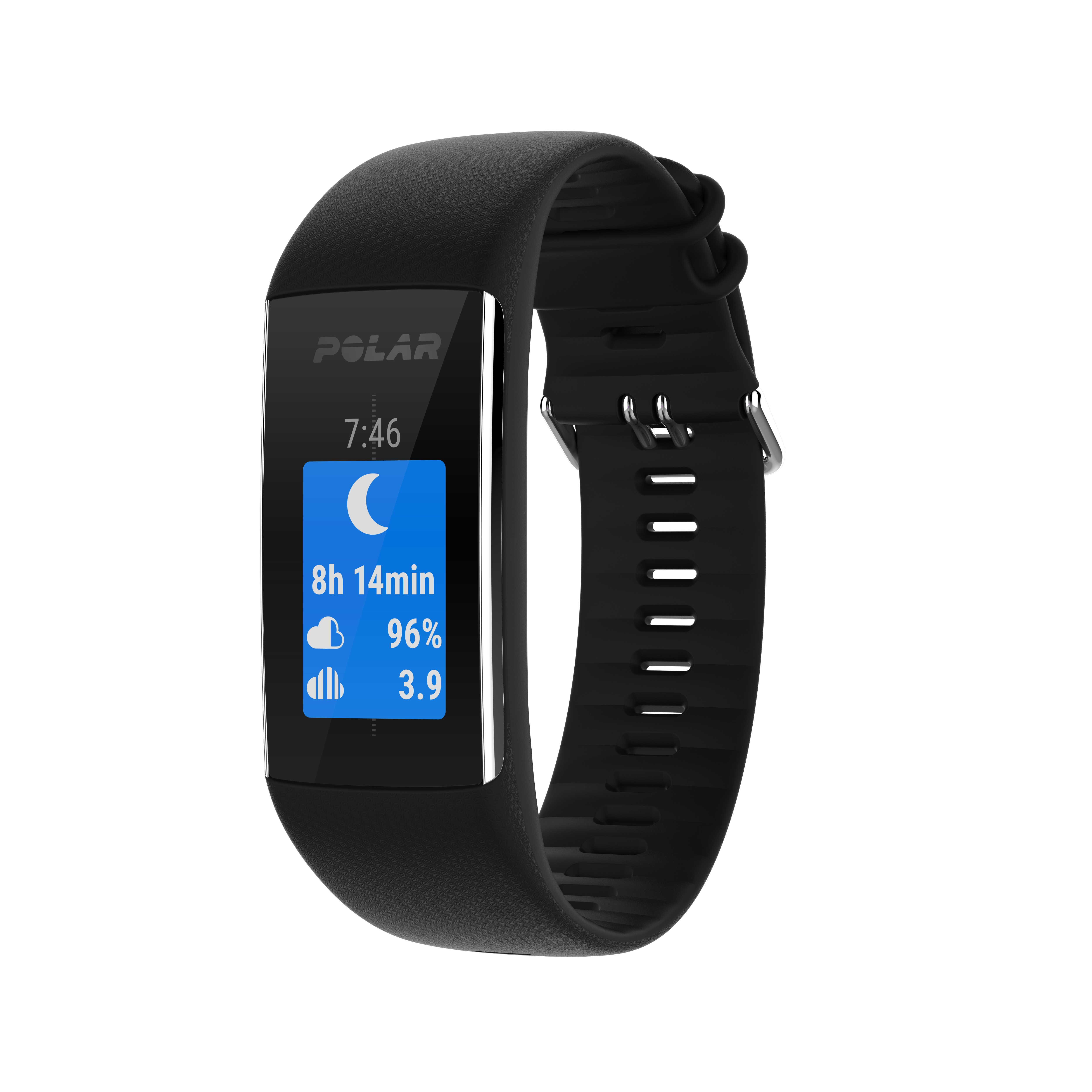 POLAR A370 Größe M/L, Fitness Tracker, 140-200 mm, Schwarz
