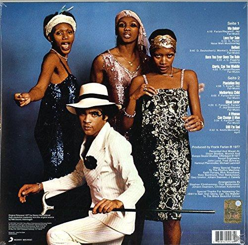 Albumcover einer Gruppe von Leuten. Der Text enthält Songtitel und den Namen des Künstlers.