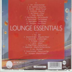 CD-Hülle mit rotem Hintergrund und weißem Text. Der CD-Titel lautet Lounge Essentials.