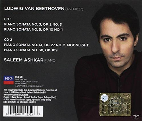 Saleem Ashkar - Piano Sonatas 3,5,14 Moonlight & 30   - (CD)