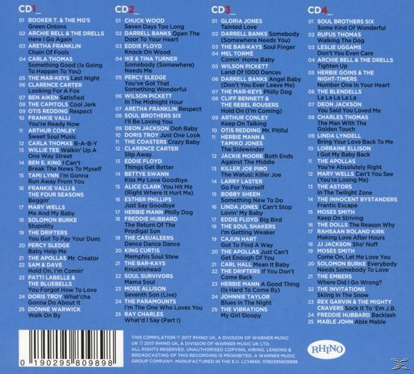 CD-Hülle mit mehreren CDs und einer Liste von Titeln und Künstlern auf dem Cover.