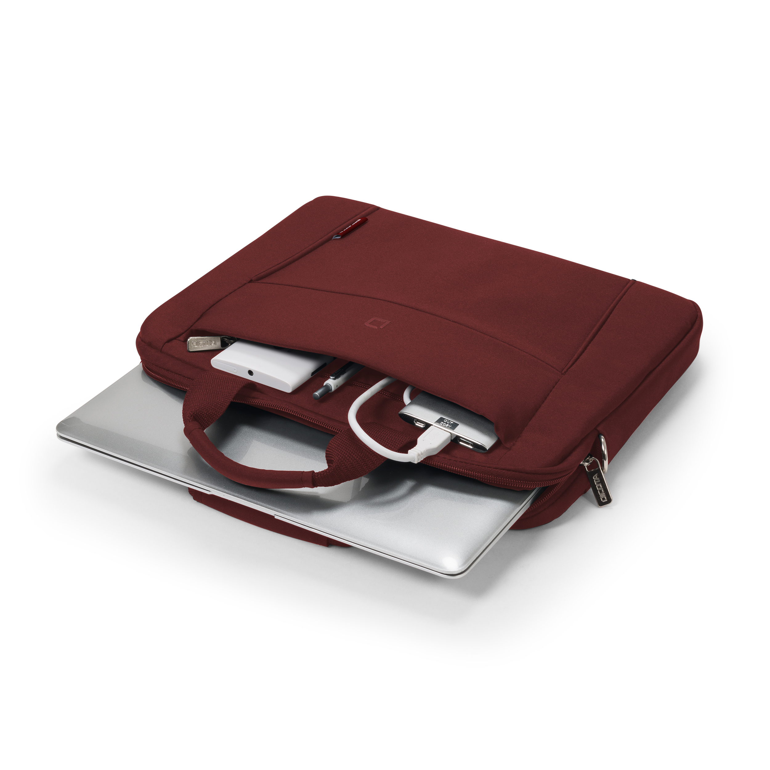 DICOTA Slim Case BASE Notebooktasche Umhängetasche für Universal Polyester, Rot
