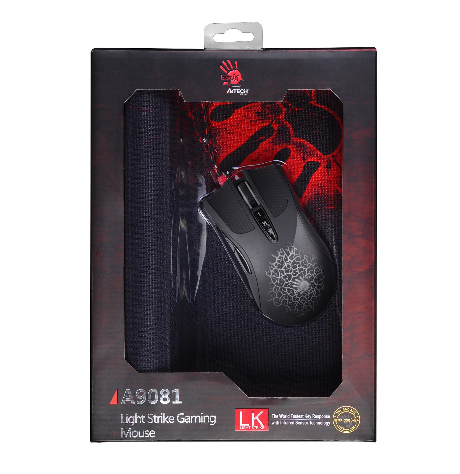 A4 TECH Bloody A9081 Oyuncu Mouse+Mouse Pad Siyah