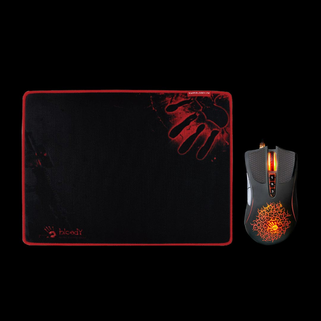 A4 TECH Bloody A9081 Oyuncu Mouse+Mouse Pad Siyah