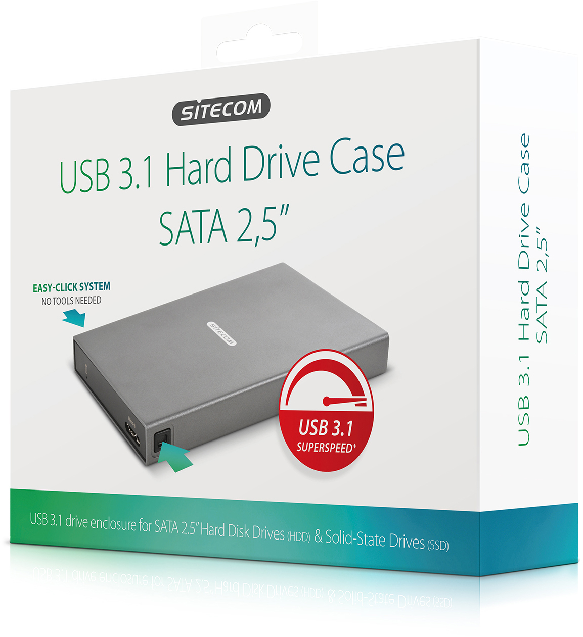 SITECOM USB 3.1 Hard Drive Case, Grau