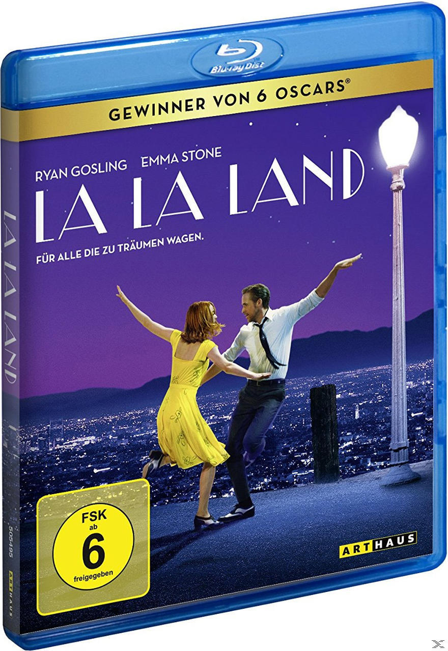 Blu-ray-Hülle für den Film "La La Land" mit tanzendem Paar auf dem Cover.