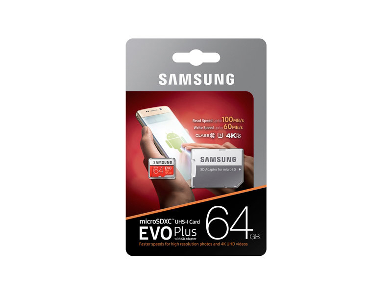 SAMSUNG Evo Plus, Micro-SDXC Speicherkarte, 64 GB, 100 MB/s
