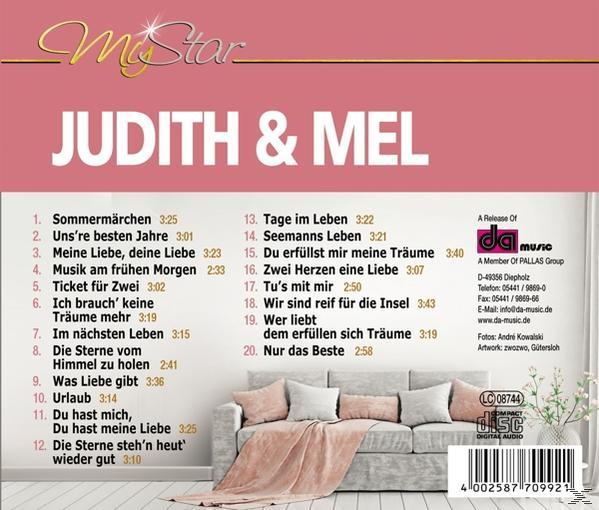 CD-Cover mit dem Titel 'Judith & Mel' mit Songliste.