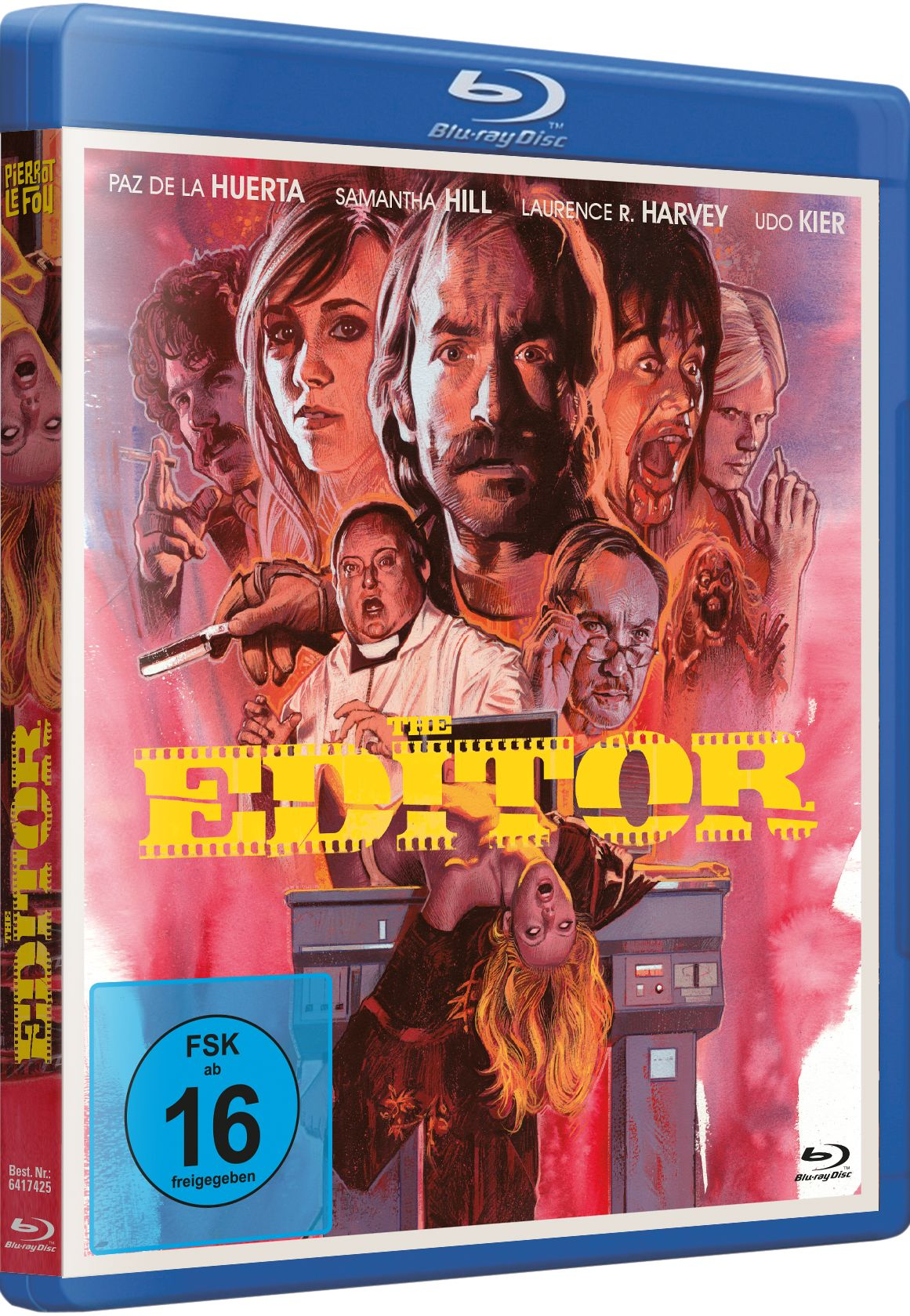 DVD-Cover: Gesichter mehrerer Personen, Titel 'Editor'. Text auf Deutsch. Blaue Hülle.