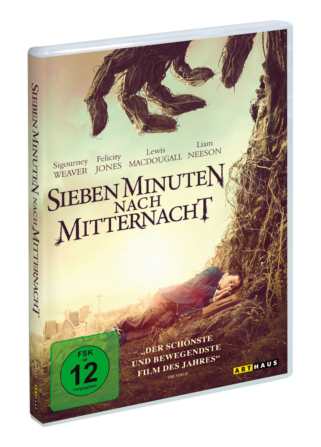 DVD-Cover eines Films: eine Person auf einer Baumwurzel, mit Text auf Deutsch.