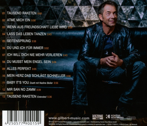 CD-Cover mit einem Mann in Lederjacke. Text und Titelliste sind sichtbar. Der Hintergrund ist eine dunkle Wand.