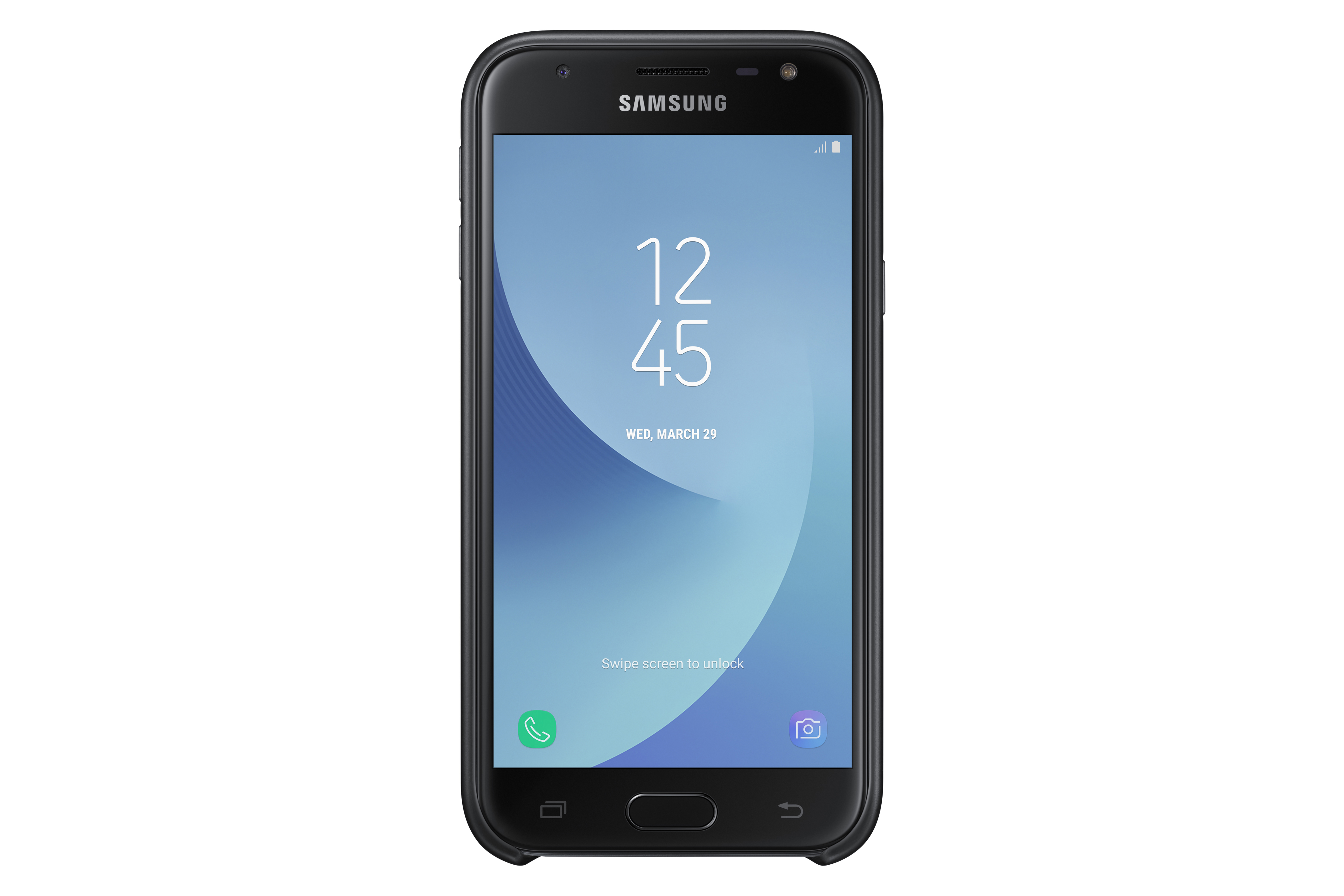 SAMSUNG Dual Layer Cover EF-PJ330, Backcover, Samsung, Galaxy J3 (2017), Schwarz