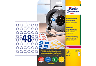 AVERY ZWECKFORM L7803-10 Prüfplaketten Ø 20 mm Ø 20 mm A4  480 Etiketten / 10 Bogen