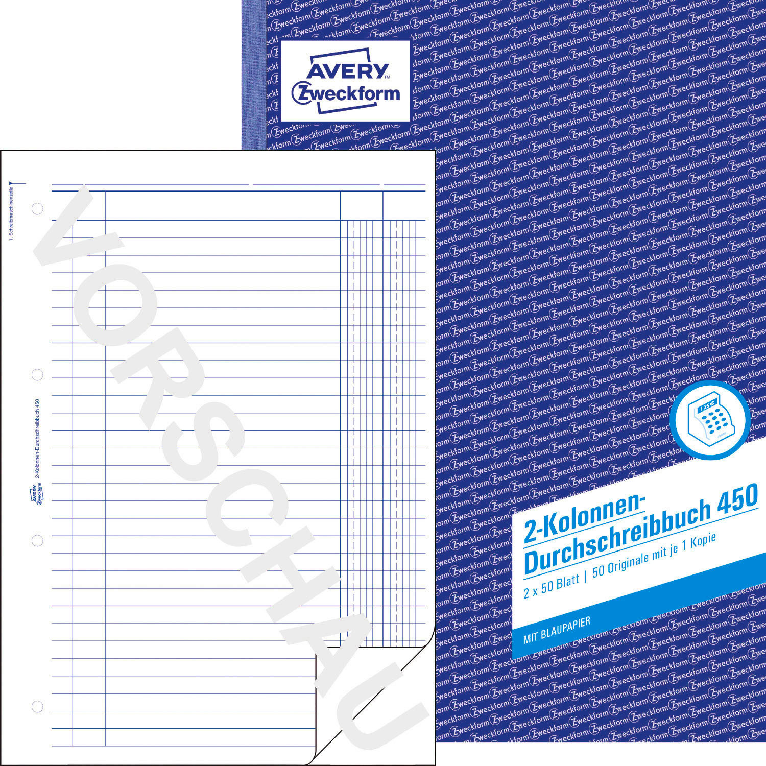 297 297 Kolonnenbuch 2x50 Blatt A4 AVERY 450 mm ZWECKFORM x x 210 mm 210